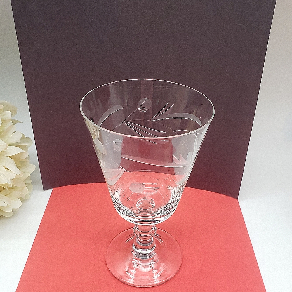Vintage PCZ1 by PRICE Etch Plant Design Crystal Wine Glass